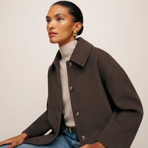 Reformation Rocky Oversized Shirt Jacket Nutella